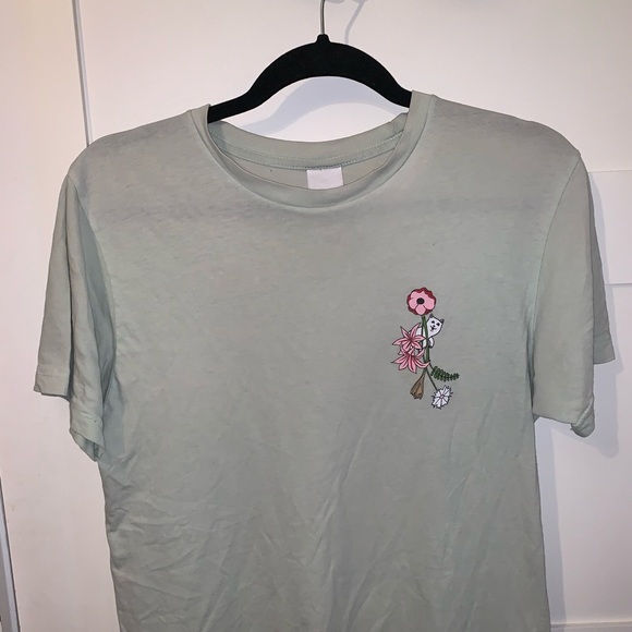 Rip N Dip light green floral cats tee - Picture 1 of 4